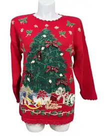 Vintage Tiara International Christmas Tree Sweater Size Large