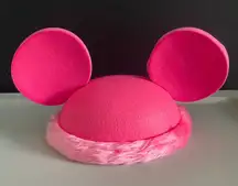 Disney Mouse Park Hat w/ Ears Fur Pink Vintage ana Disneyland Disneyworld