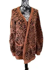 Maurices Leopard Print Cardigan Casual Career Workwear Winter