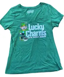 Lucky Charms V Neck T Shirt Old Navy Green Women’s Size L