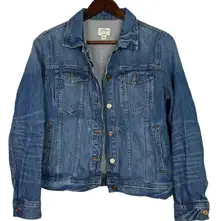 J. Crew Classic Trucker Denim Jean Jacket LongSleeve Pockets M Indigo Tyler Blue