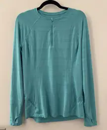 Athleta Quarter-Zip Pullover Aqua Size Medium Tall MT 1/4 Athletic Train Yoga