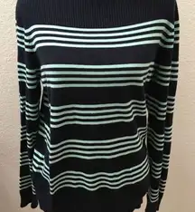 C Wonder Pullover Sweater Blue Stripes Size XL