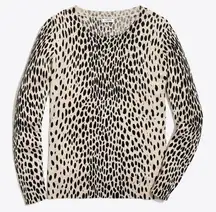 J.Crew  Factory Leopard Teddie Sweater Crewneck Cotton Size XXS EUC L2083