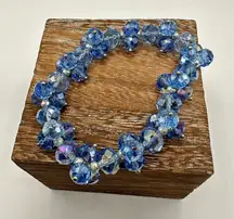 Sky Blue Faceted Crystal Stretch Bracelet