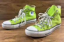 Converse All Star Chuck Taylor hi Top Sneakers Neon Green Men 7 Women 9