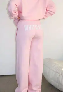White Fox Boutique Shout It Out Wide Leg Sweatpants Pink
