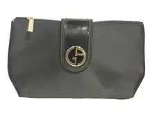 Giorgio Armani Parfums Pouch Black Toiletry Make Up Overnight Bag Purse NEW