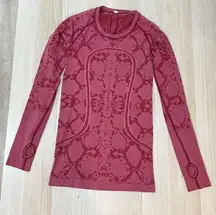 Lululemon  Red Snake Swiftly Tech long sleeve crew