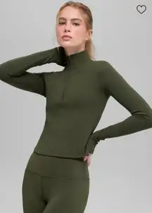 ALO Yoga Softsculpt Precision 1/4 Zip Long Sleeve Clover Green Size M