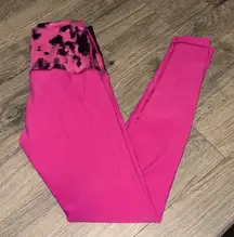 Lululemon Athletica Pink Leggings with Patterned Waistband