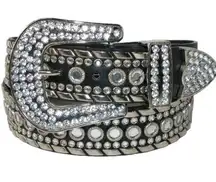 Western rhinestone bling studded black belt