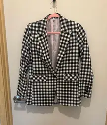 Black and white topshop checkered blazer