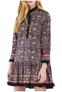 Hunter Bell NYC Carter High-Neck Floral Mini Dress with Lace