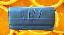 Coach Black Trifold Leather Wallet with Credit Card‎ Organizer