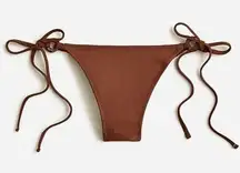 New J. Crew Brown O-Ring Cheeky String Side Tie Bikini Swim Suit Bottom Size XXL