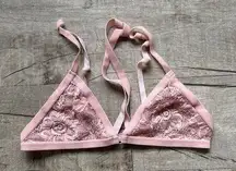 Forever 21 pink lacy bralette FESTIVAL summer boho chic Barbiecore NWOT S