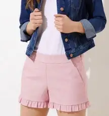 Loft Pink Preppy Ruffle Hem Shorts Size 6