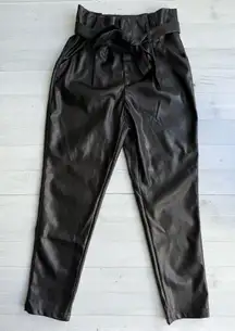 Lucy Paris Black Faux Leather Dress Pants