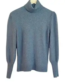 J.crew blue wool blend puff sleeve sweater small
