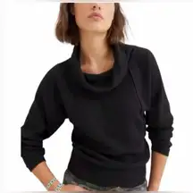 Pilcro Anthropologie Women’s Waffle Knit Cowl Neck Sweater – Black – Size XL