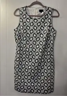 MONOGRAM COLLECTION SEQUIN DRESS BLACK WHITE GEO PRINT SZ 10 fr