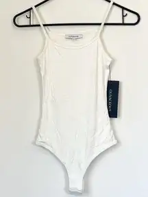 NWT Olivaceous Ivory White Ribbed Bodysuit - Size: Small