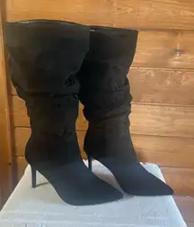 Just fab Khloy Slouch Black Heeled Boots Sz 6 NIB