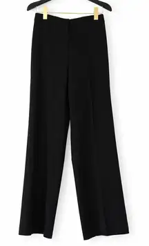 St. John Caviar Straight Leg Trousers S Black Quiet Luxury