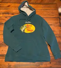 Bass Pro Shops Green Hoodie, Bass Pro Logo Hoodie, Size M