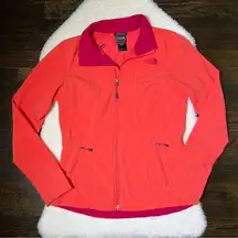 The North Face  Coral and Fuchsia Fleece Lined Soft Shell Jacket