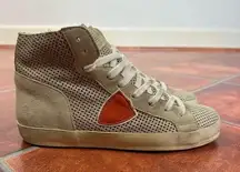 Philippe Model Paris High-Top Perforated Leather Sneakers Size 38
