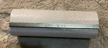 Jimmy Choo Eyeglass Sunglasses Case Hard Cream Faux Snake Skin‎ Magnetic