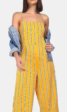 Tommy Hilfiger Yellow and Blue Jumpsuit with‎ Wide-Leg Design Women's XL