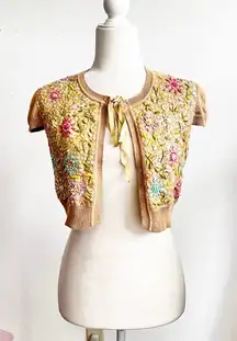 Vintage Embroidered Bolero Y2K 2000s Coquette Hannah Montana Small