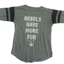 Star Wars Rogue One Black T-Shirt M Unisex 'Rebels Have More Fun' Graphic Tee