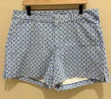 Old Navy High Rise Pixie Blue & White Geometric Print Women's Shorts Size 16
