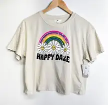 BP Nordstrom Shirt Womens Happy Daze Floral Crewneck Cropped Shirt Size S NWT