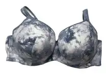 Cacique Grey White Lined Balconette Bra 44F 44DDD