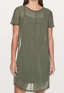 Lululemon Ready to Reach Dress Camo Green Mesh