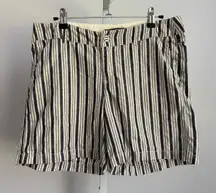 Michael Stars sz M Blue White Stripe 100%‎ Linen Summer Shorts