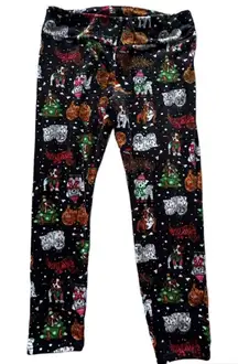 No Boundaries Velvet Christmas Pants with Dogs Size XL