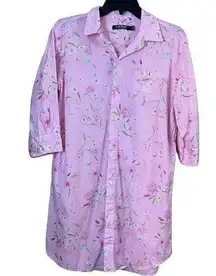 Lauren Ralph Lauren Floral Pink Sleep Shirt Size Small