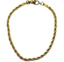 Monet Vintage Gold Tone Thin Rope Bracelet Size 7"