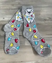 Christmas Socks, NWOT, bear and Christmas lights