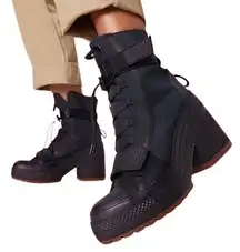 Converse Black Combat Moto Boots with Matte Finish