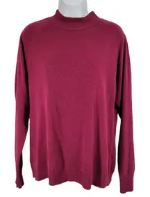 Covington‎ Women's Burgundy Mock Neck 1/4 Zip Long Sleeve Sweater XL Acrylic