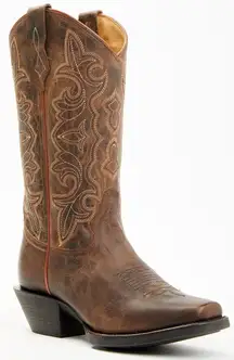 Shyanne Womens Jesse Performance Western Boots Brown Leather Sz 7 NWT Square Toe