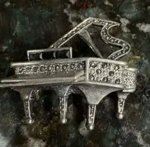 Vintage‎ Estate Grand Piano Rhinestones Crystals & Baguettes Pin Brooch