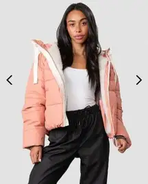 HUNTER Intrepid Oversized Puffer Jacket Salmon Pink Medium